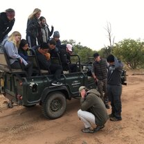 Tracking elephants with Josh. Students tracking elephants
